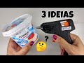 3 IDEIAS FANTÁSTICAS COM POTES PLÁSTICO ❤️