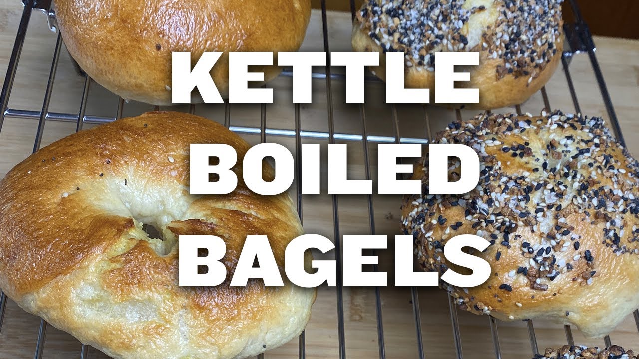 Kettle Boiled Bagels HOMEMADE (with recipe + reaction) YouTube