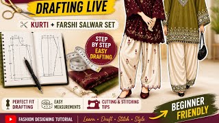 Simple & Stylish Kurti Drafting Class Live 🎀 Beginners Friendly