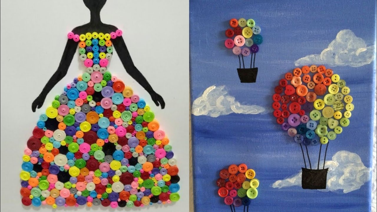 Beautiful diy button craft ideas || Button art ideas || Button craft ...