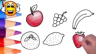 Coloring Pages For Kids Fruit Coloring For Kids Bibabibo