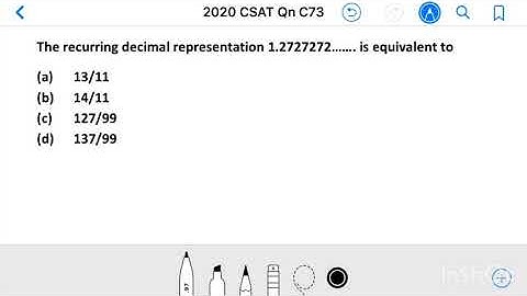 Civil Services 2020_Qn C73, The recurring decimal representation 1.2727272……. is equivalent to .....