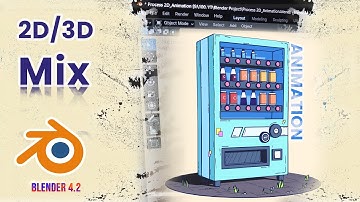 Blender 4.2 2D/3D Mix | Stylish Vending Machine Animation | Credit Goes to @lacruzo Thanku 😊