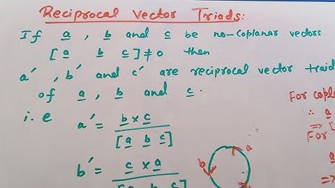 Reciprocal Vector Triads.