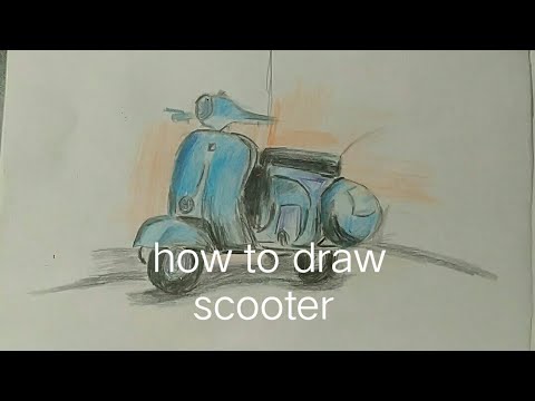 How to draw scooter - YouTube