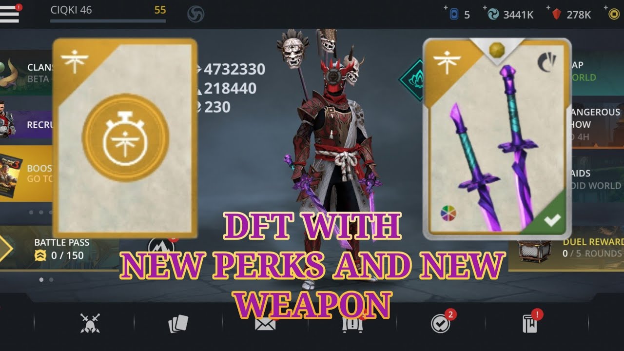 Shadow fight 3 new weapon and new perks DFT