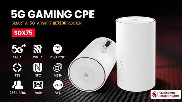 Smart Home SDX75 5G WiFi 7 Router  Carrier aggregation NFC connection 256 users VoIP Port TS9 Mesh