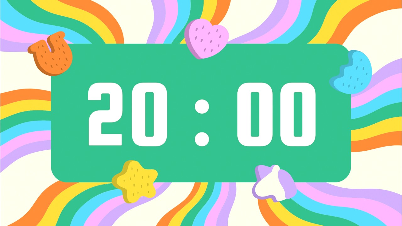 20 Minute Timer | With Alarm Bell & No Music | Rainbows & Lucky Charms Inspired 🍀🌈