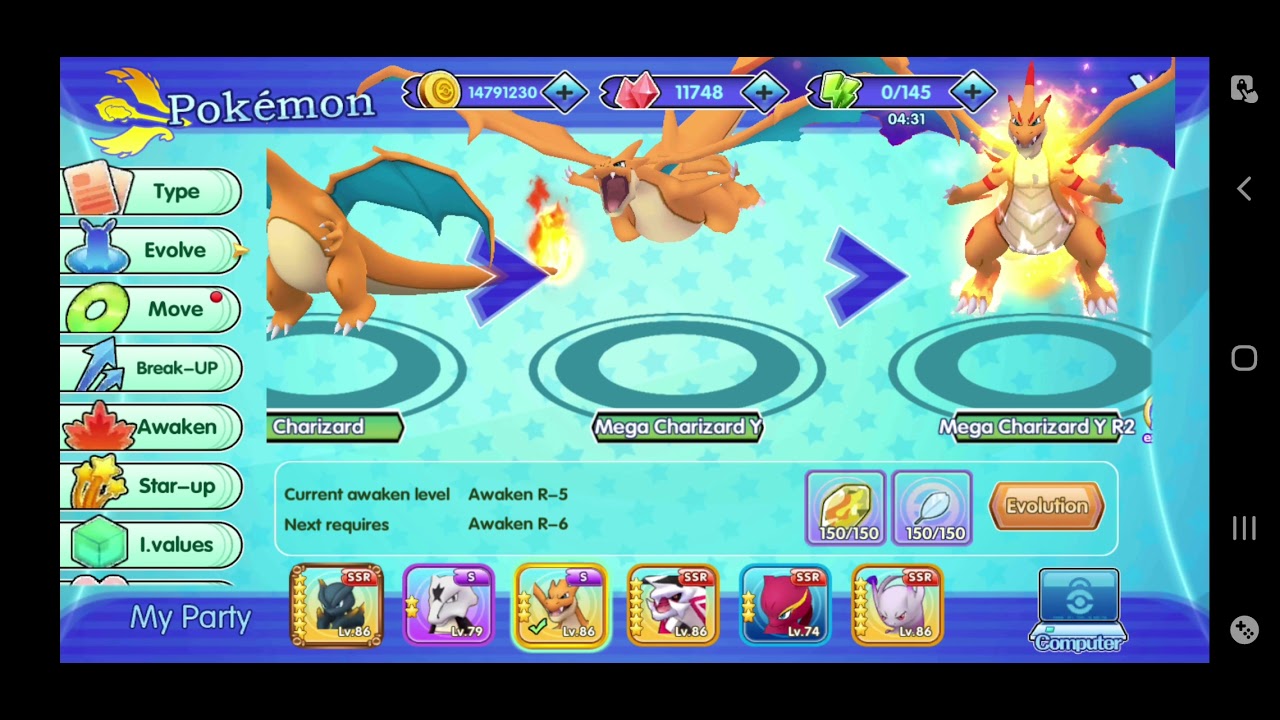 mega Charizard Y R2 evolution pokectwon mons awaken
