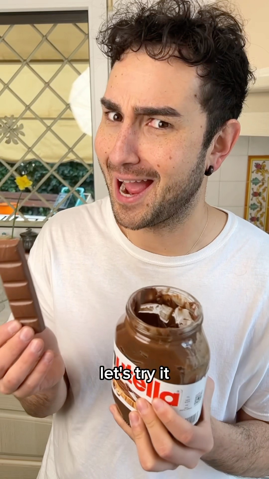 We try CHOCOLATE with NUTELLA @chefkoudy