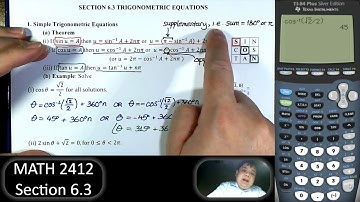 Pre-Calculus - Section 6.3