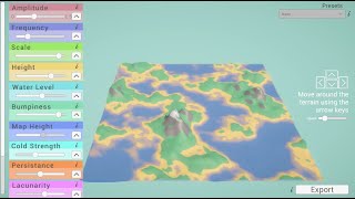 Terrain Generation - Testing persistance and lacunarity