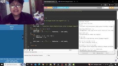 cara buat algoritma faktorial di online gdb (tugas)