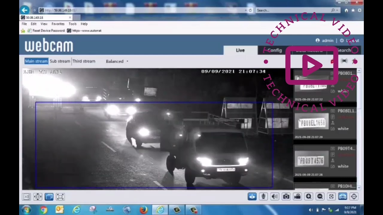 The night view of the TVT ANPR camera.