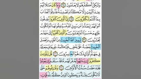 تيسير حفظ سورة الانفال بالتكرار الوجه الخامس الآيات (34-40) مكرر 5 مرات بصوت الشيخ عبد الباسط