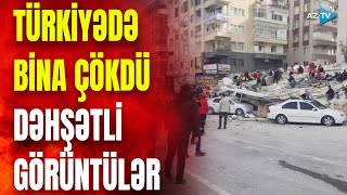 Türkiyədə bina çökdü, dağıntılar altında qalanlar var: hadisə yerindən GÖRÜNTÜLƏR