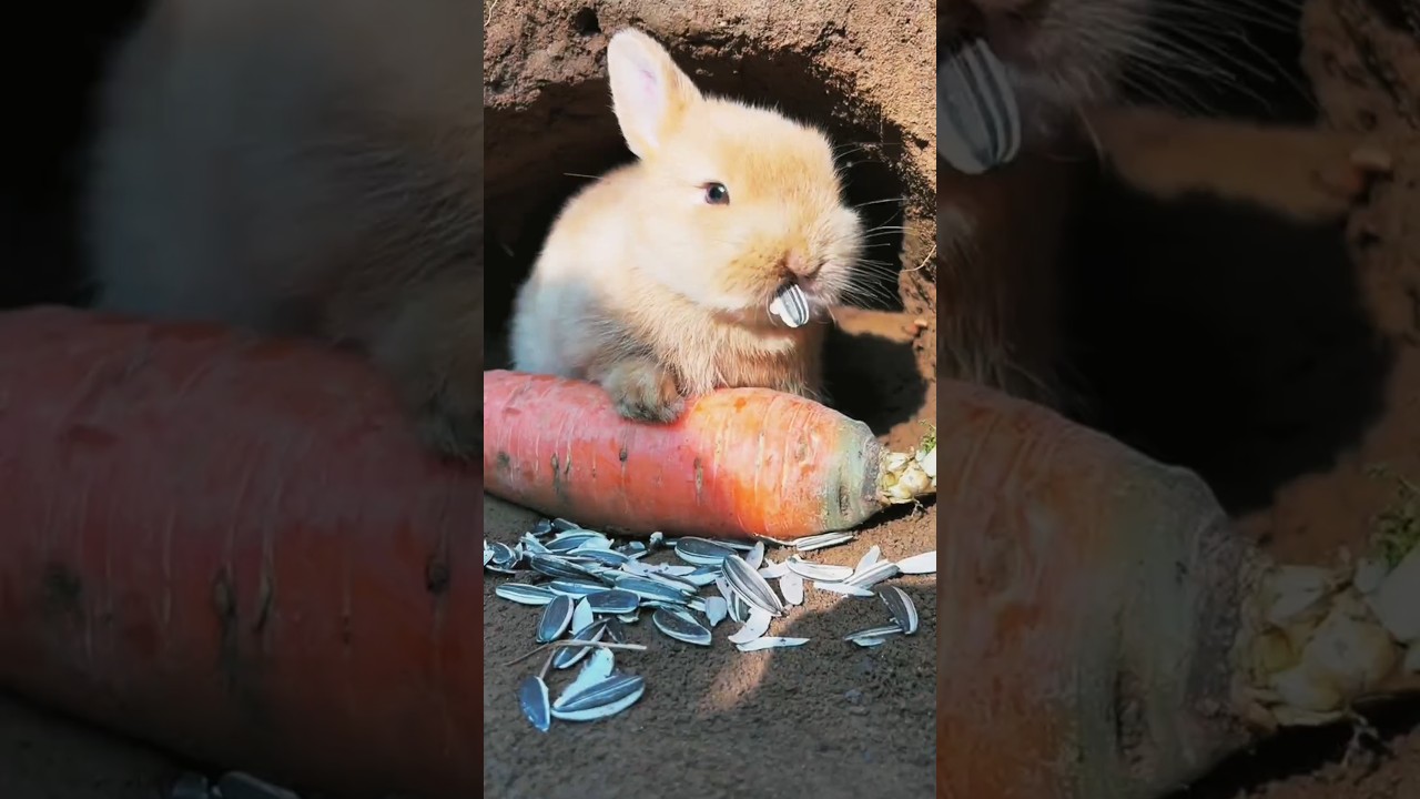 Cute Bunny Rabbit eating Sunflower seeds 🌻