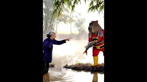 Capy đỏ phụ bà bắt cá #capybara #capydo #capyvabanoi