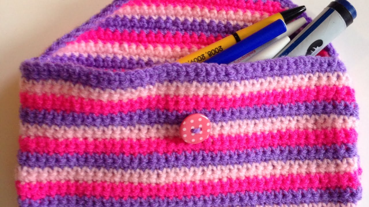 How To Crochet a Colorful Pencil Case - DIY Style Tutorial ...