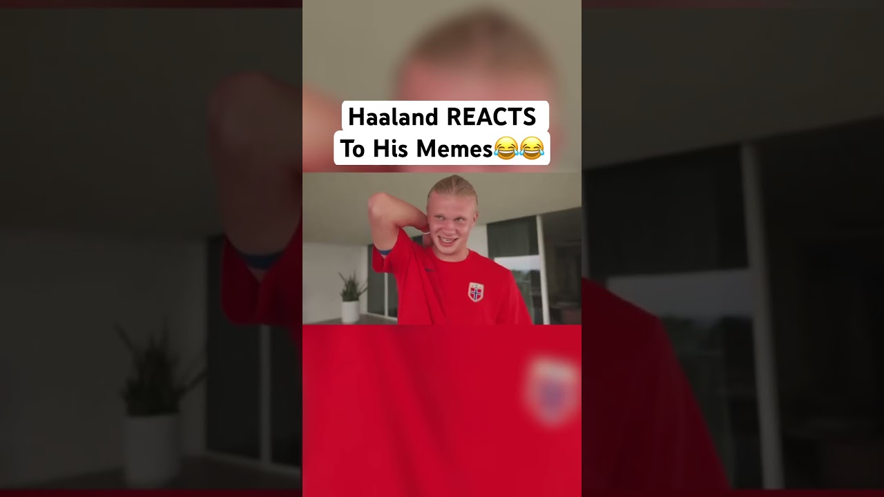 Erling Haaland reacts to the memes about him 😂😂 #worldcup #haaland #norway