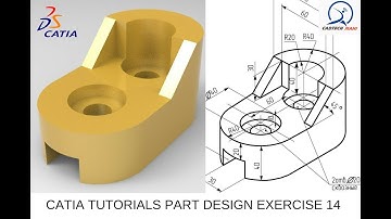 catia tutorials | simple part design exercise 14 | cadtech mahi