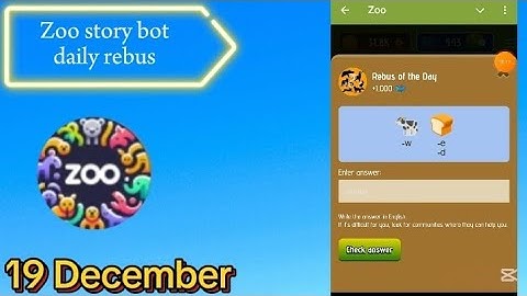 Rebus Of The Day Zoo 19 December| Zoo Rebus Of The Day | Zoo today rebus of day answer