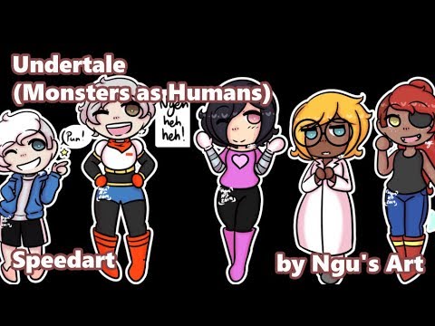 Speedart Undertale Drawing The Monsters As Humans Youtube