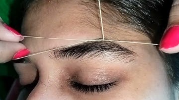 Thick to thin eyebrow threading tutorial, Perfect shape of eyebrow, Eyebrow