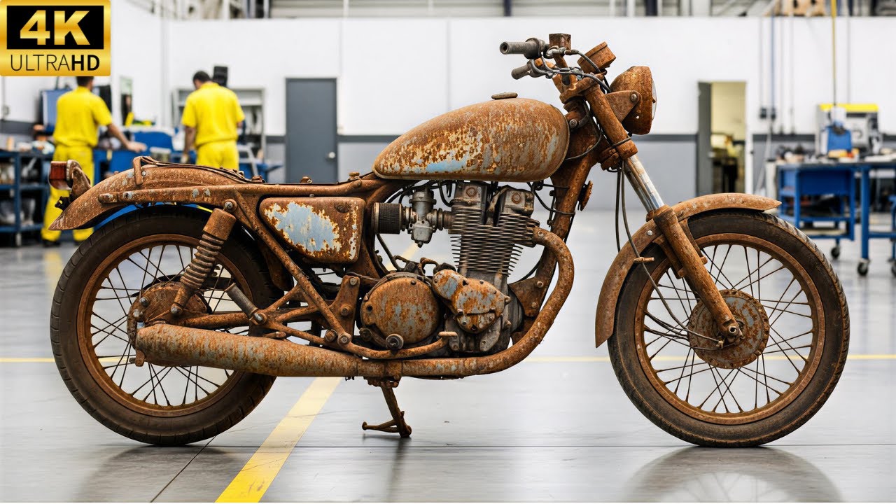 Chopper Motorcycle Rusted Inside the Motorcycle Restoration Workshop: From Rusted Frames to Fully ...
