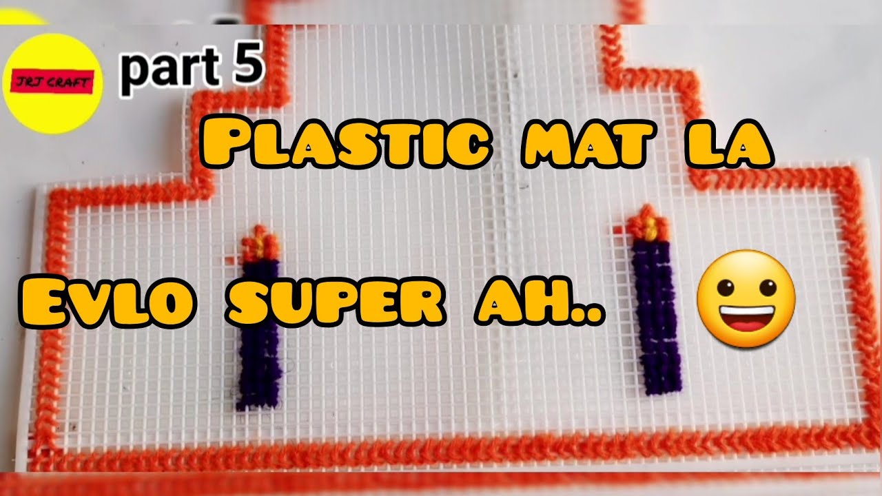 Very easy!! How to attach plastic mats,With 🕯️🕯️design work/பிளாஸ்டிக்
