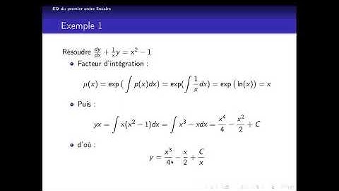 Équations Différentielles du premier ordre linéaire