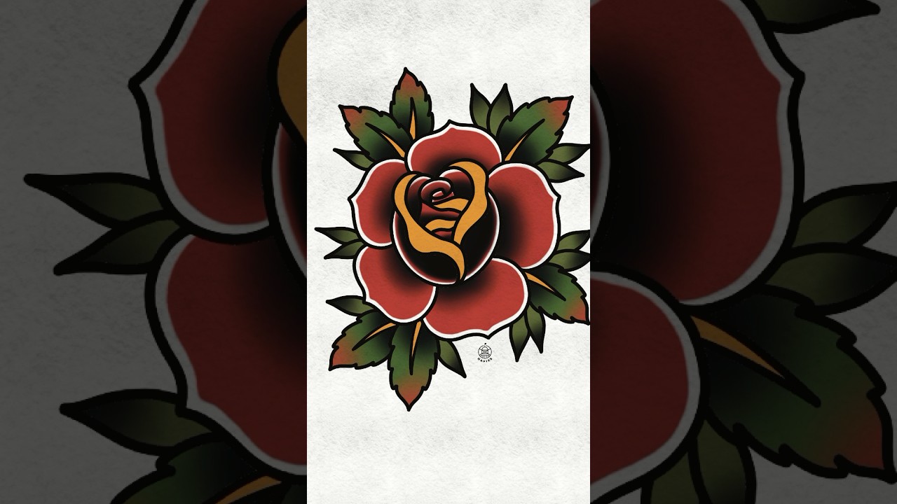 CREATE Stunning American Traditional Tattoo Roses in Procreate!