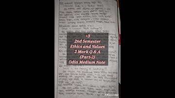 🎯 +3 2nd Semester||Ethics & Values||2 Mark Q & A||Part-2||Note||#ethicsandvalues #note