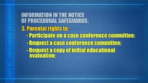 Procedural Safeguards