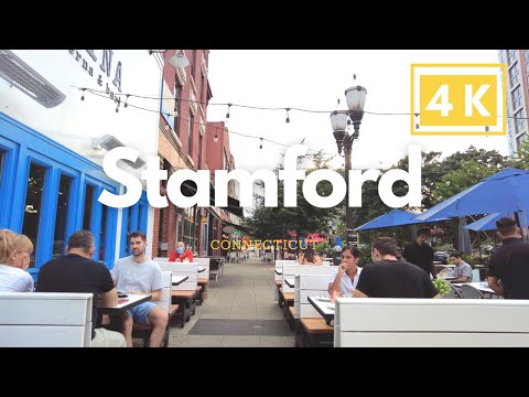 [4K] NYC Walking Tours | Stamford, Connecticut - Where All New Yorkers Are Moving!? Downtown Area