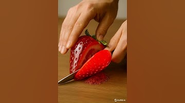 AI-Generated ASMR: Glass Cutting Strawberry Slices | Ultimate Relaxation Sounds  #aiart