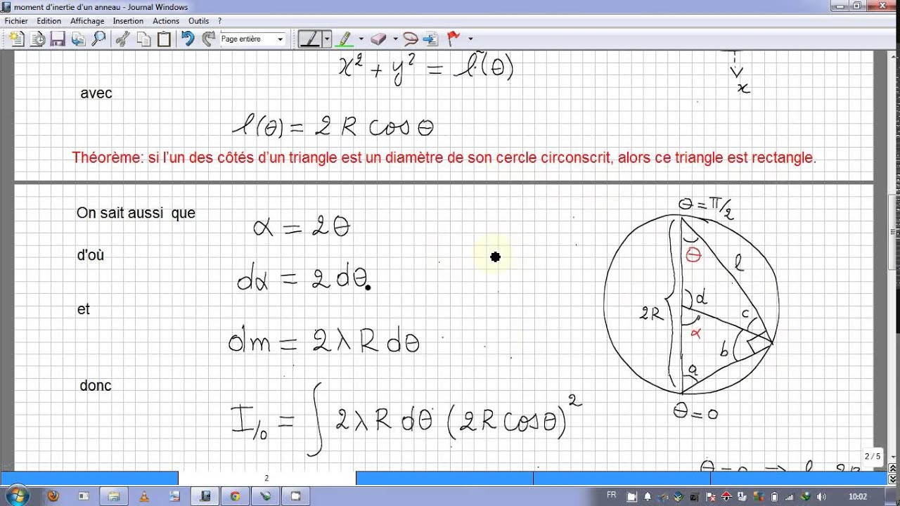 15. moment d'inertie d'un anneau massique YouTube