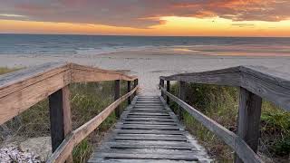 Chatham, Cape Cod Sunset and Boardwalk Stock Footage #94B