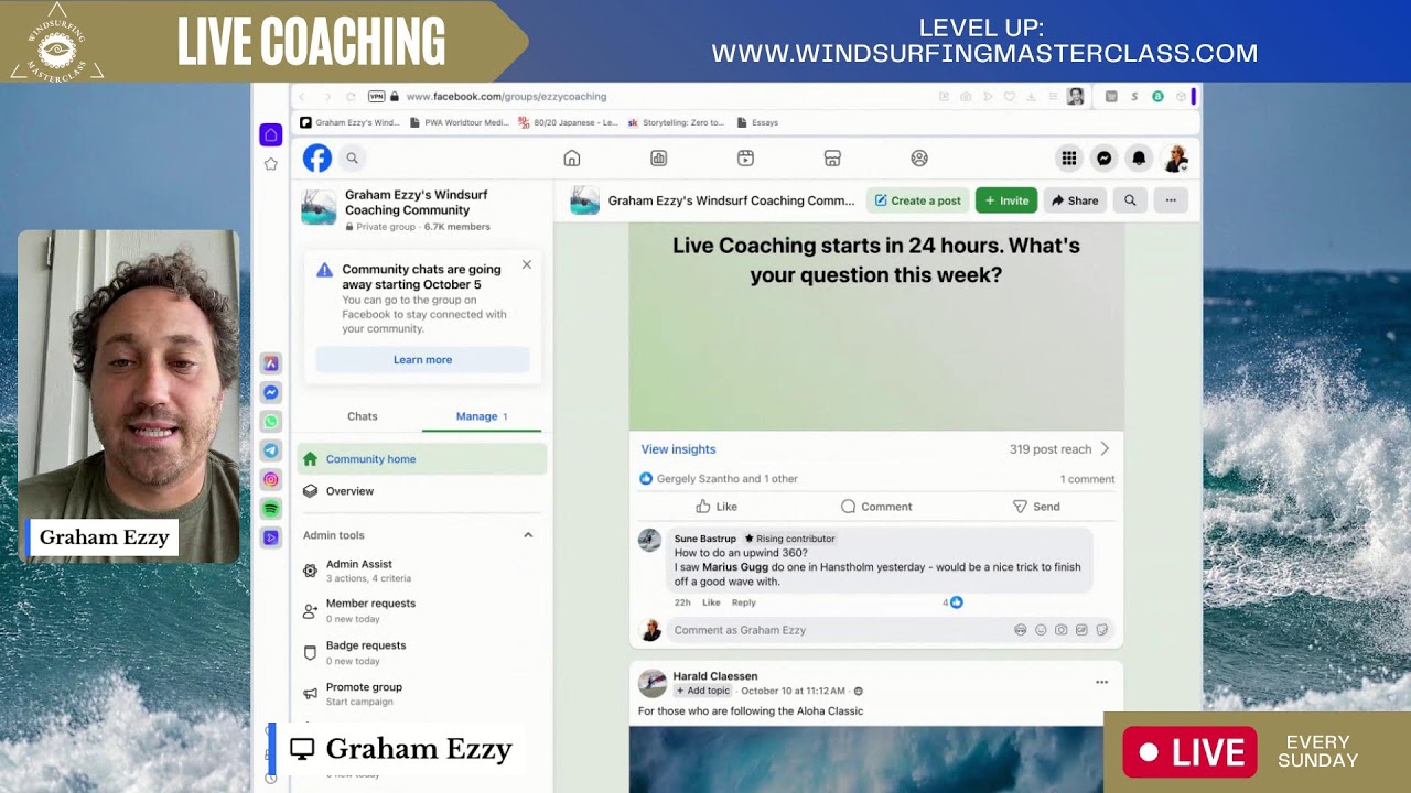 Live Windsurf Coaching with Graham Ezzy (Oct 12, 2025)- Windsurfing Masterclass