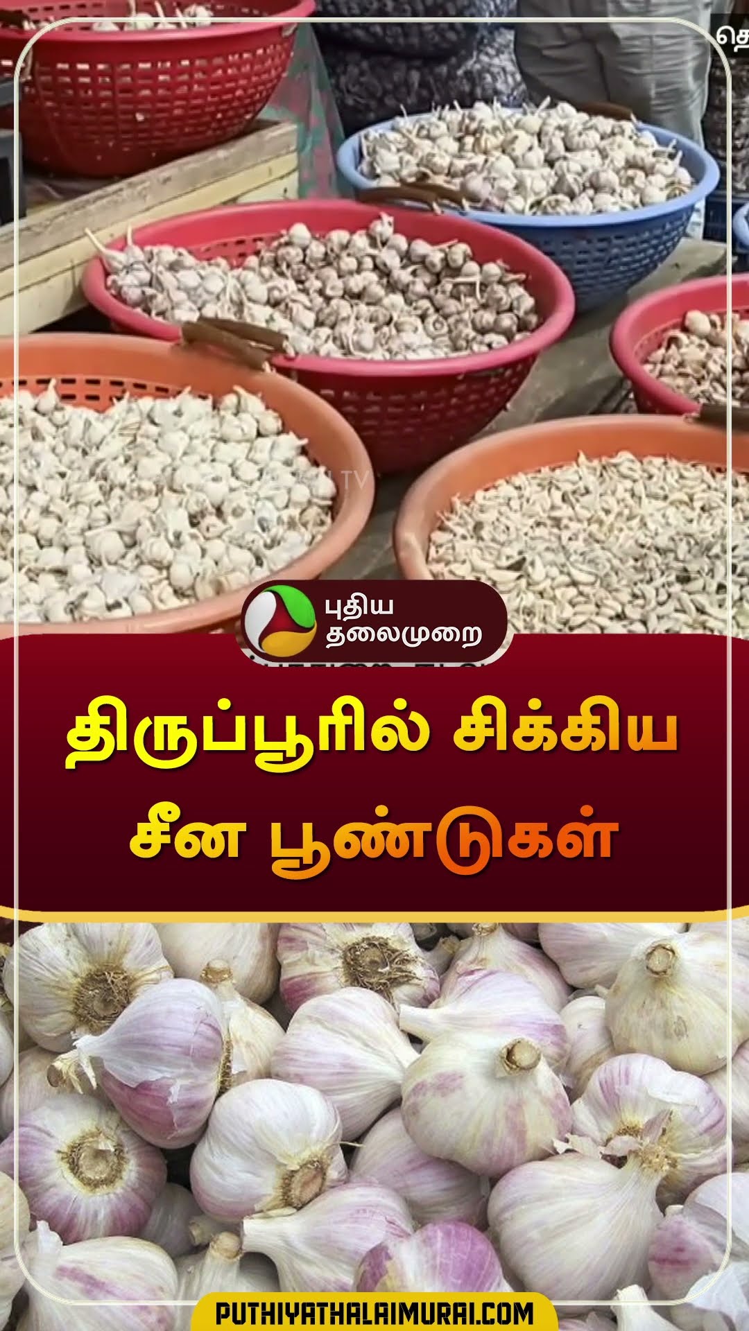திருப்பூரில் சிக்கிய சீன பூண்டுகள் | #tiruppur | #garlic | #china |  #shorts