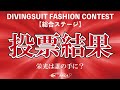 ウエットスーツ、ドライスーツのファッションコンテスト【総合ステージ】の投票結果を発表します！準グランプリ、グランプリに選ばれた方には豪華賞品が！さぁ！！栄光は誰の手に？