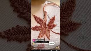 Easy Hand Embroidery Leaf Design Tutorial Beautiful Leaf Stitch Embroidery  DIY Embroidery #trending