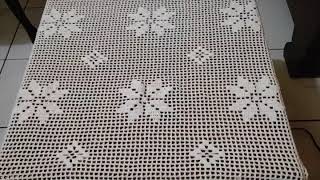 Taplak Meja Rajutan Handmade Putih 80x70
