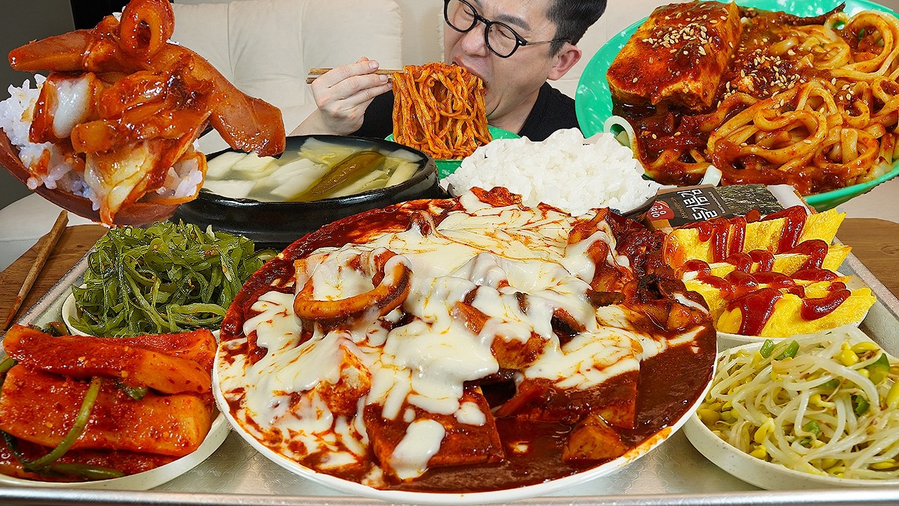 밥도둑 천국😋! 치즈오징어두부두루치기에 냄비밥까지 먹방! Stir-fried Squid with Tofu MUKBANG