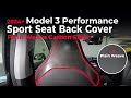 2024+ Model 3 Performance Sport Seat Back Cover - 1x1 Plain Weave Carbon Fiber