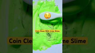 Restoring a Dirty Coin Using Lime Slime! 🧪😲 #asmr #satisfying #coincleaning #oddlysatisfying