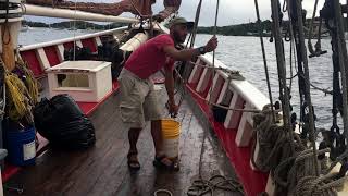 What is a block and tackle system Physics aboard Roseway