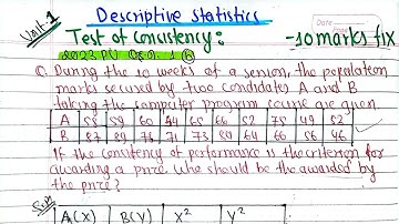 Unit-1:Descriptive Statistics|Consistency Test|Probability & Statistics|PU PoU TU KU|BE Civil