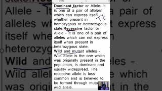 Dominant Factor Or Allele- It Is One Of A Pair Of Alleles Which Can Express Itself Whether