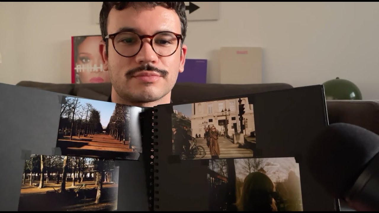 asmr scrapbooking session - analog photos & paper sounds - male whisper